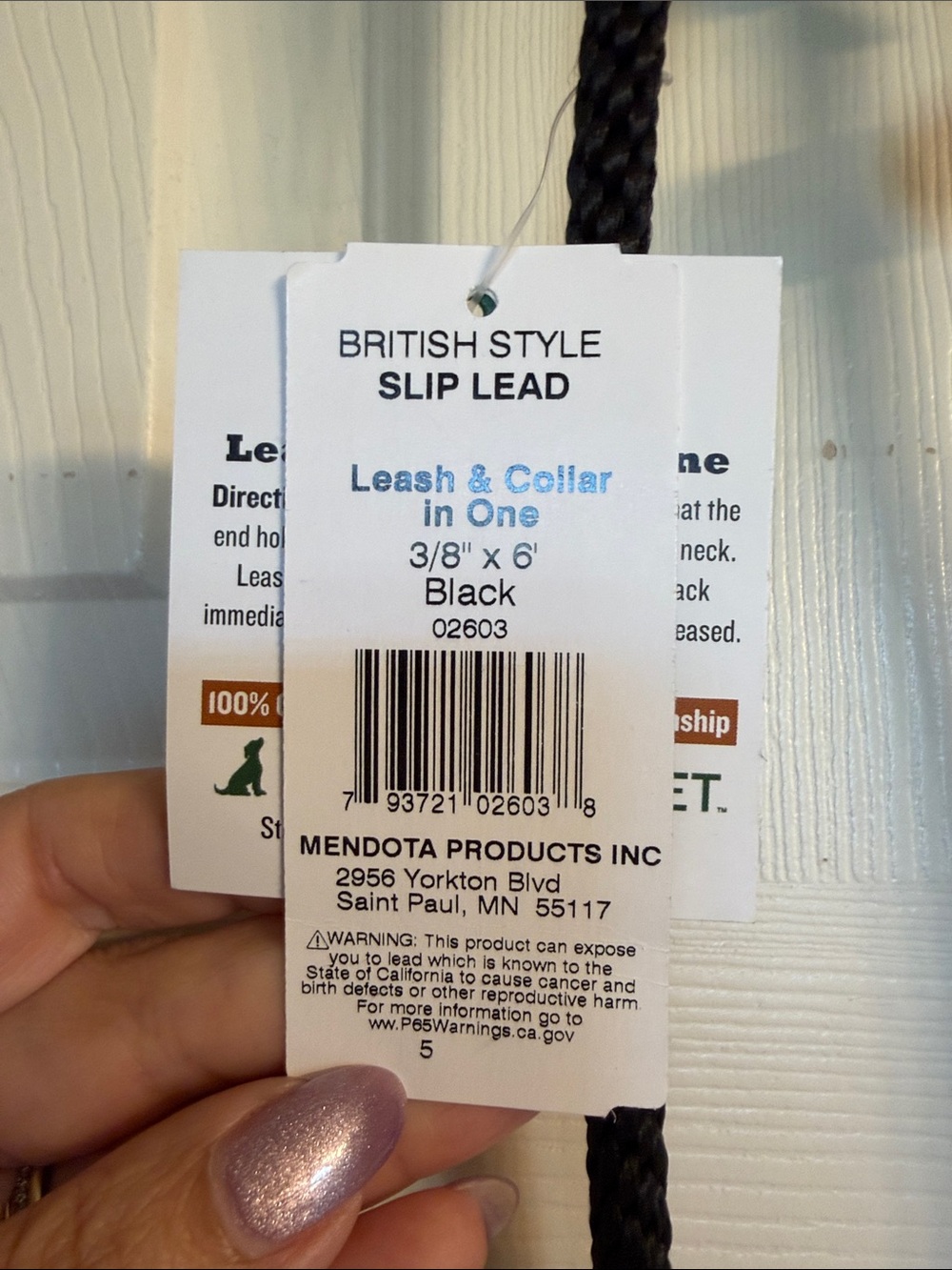Premium Black Rope Dog Slip Lead Leash - Picture 3 of 4